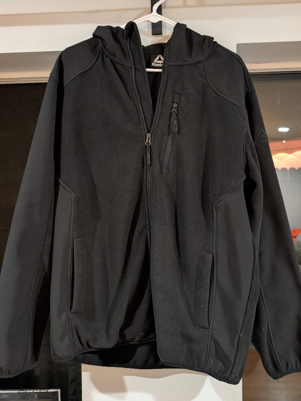 Reebok Men’s Black Fleece Full Zip Hooded Jacket Size L